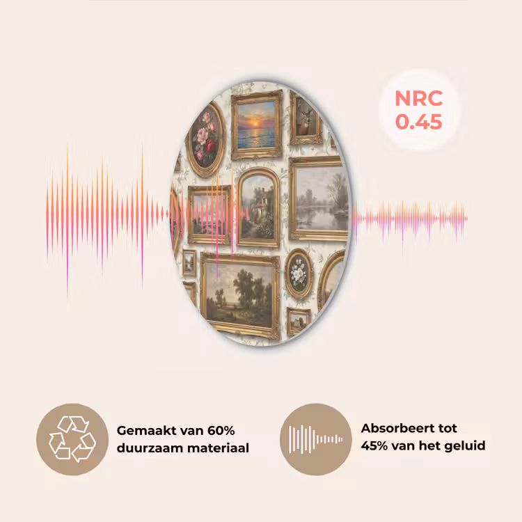 Bloemen - Roze - Stilleven - Klassiek Akoestische PET Vilt - Rond klein -USP_NL