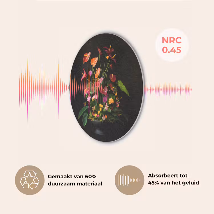 Bloemen - Vaas - Kleurrijk Akoestische PET Vilt - Rond klein -USP_NL