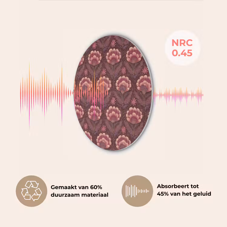 Bloemen - Waaier - Paars Akoestische PET Vilt - Rond klein 838 -USP_NL