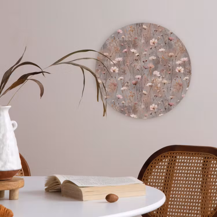 Bloemen - Wild - Pastel Akoestische PET Vilt - Rond klein 838 -sfeer3