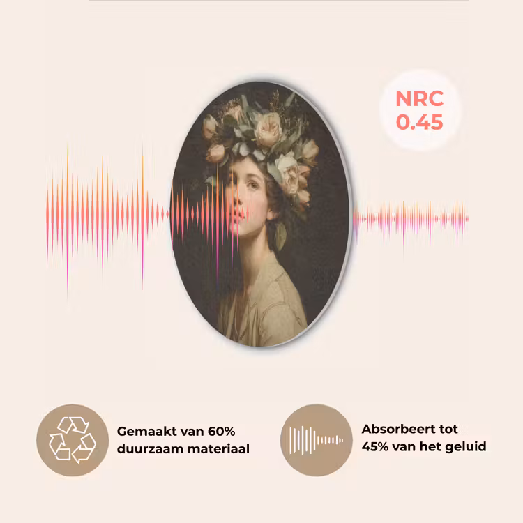 Bloemenstilte - Vrouw - Portret Akoestische PET Vilt - Rond klein -USP_NL