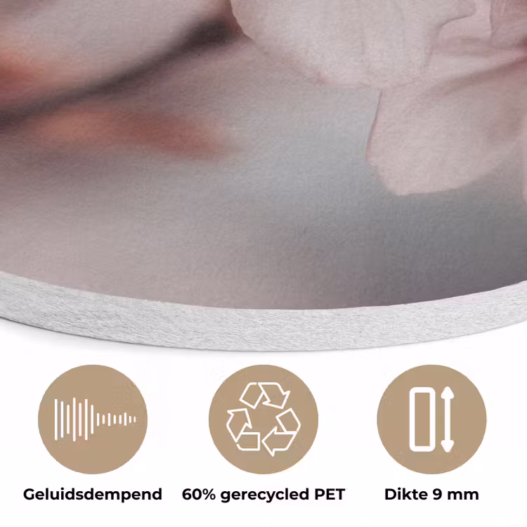 Bloesems - Meeldraden - Geel - Wazig Akoestische PET Vilt - Rond klein -closeup_NL