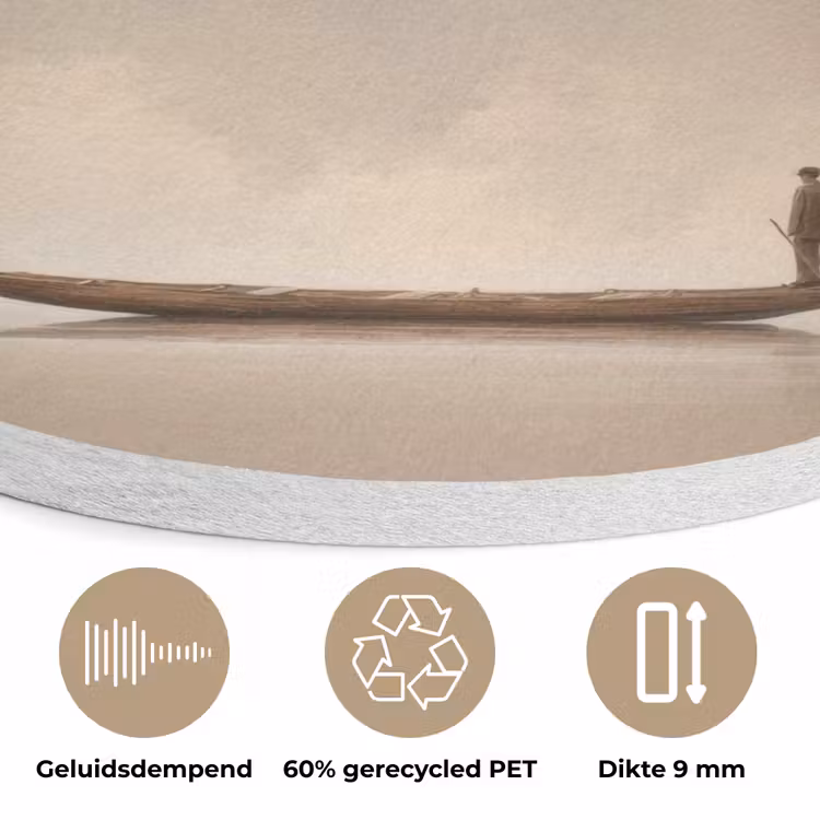 Bloesems - Wit - Boot - Minimalistisch Akoestische PET Vilt - Rond klein -closeup_NL