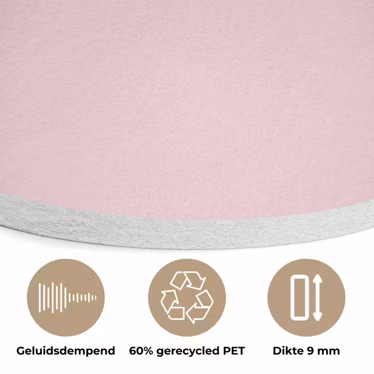 Blush - Pink - Roze Akoestische PET Vilt - Rond klein 838 -closeup_NL