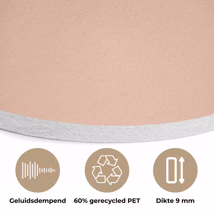 Blush - Terracotta - Nude Akoestische PET Vilt - Rond klein 838 -closeup_NL