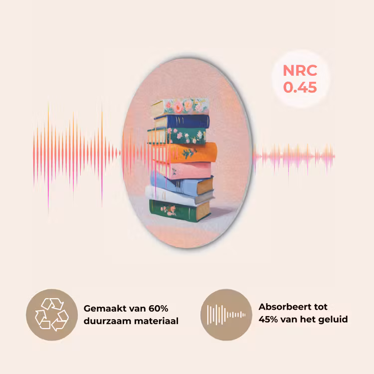 Boeken - Stapel - Kleurrijk Akoestische PET Vilt - Rond klein -USP_NL