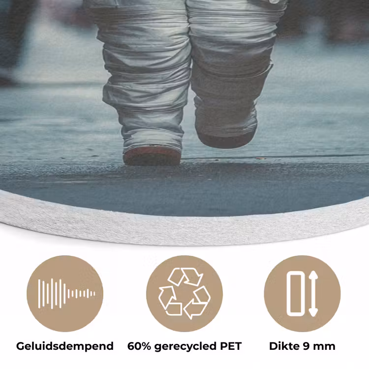 Boeket - Bloemen - Kleurrijk - Astronaut Akoestische PET Vilt - Rond klein -closeup_NL
