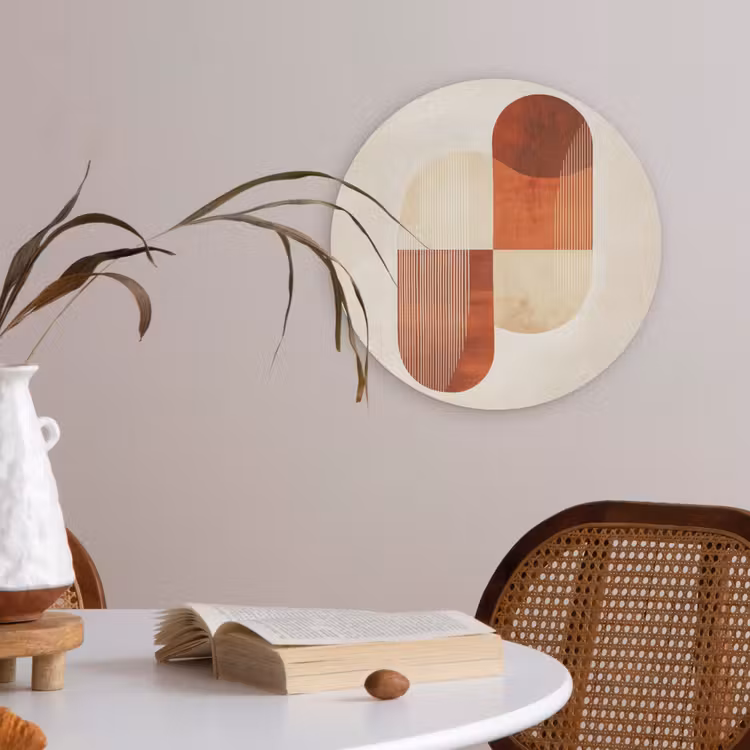 Bogen - Beige - Vormen Akoestische PET Vilt - Rond klein -sfeer3