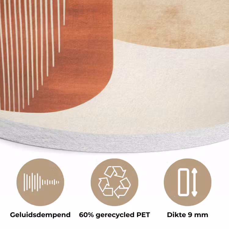Bogen - Beige - Vormen Akoestische PET Vilt - Rond klein -closeup_NL