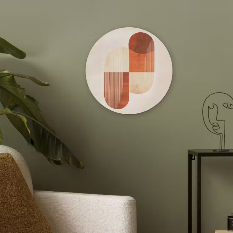 Bogen - Beige - Vormen Akoestische PET Vilt - Rond klein -sfeer2
