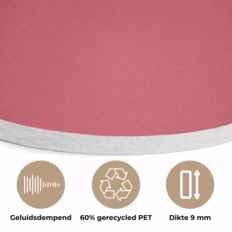 Bold - Berry - Rood Akoestische PET Vilt - Rond klein 838 -closeup_NL