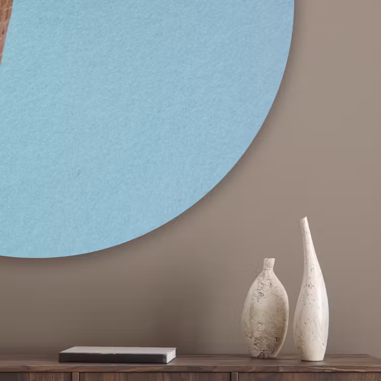 Bolletjes - Schepijs - Hoorntje - Blauw Akoestische PET Vilt - Rond klein -sfeer5_closeup