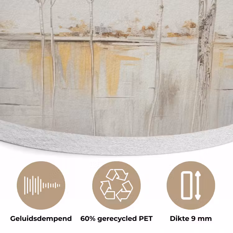 Bomen - Kunst - Acryl - Natuur Akoestische PET Vilt - Rond klein -closeup_NL