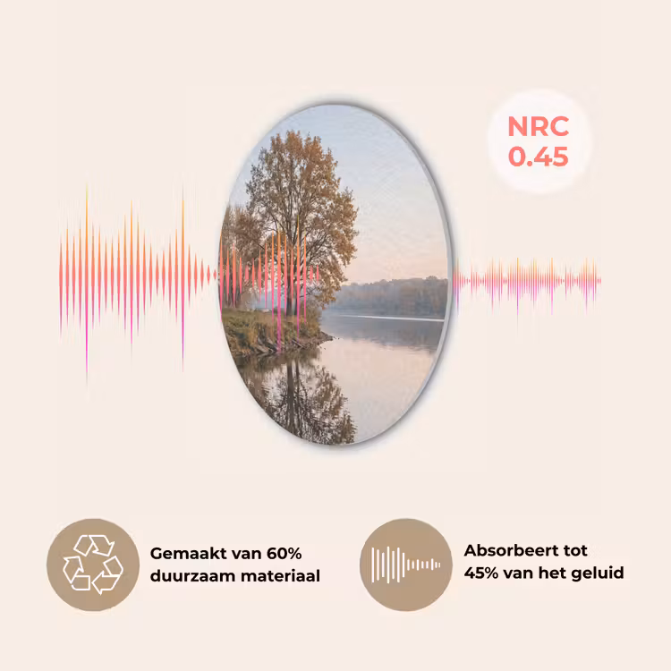 Bomen - Reflectie - Water - Zonsopgang - Serene Akoestische PET Vilt - Rond klein -USP_NL