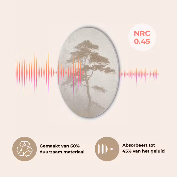 Boom - Oosterse stijl - Landschap Akoestische PET Vilt - Rond klein -USP_NL