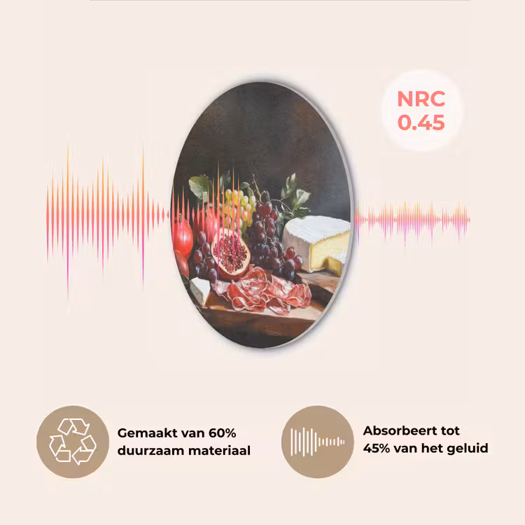 Borrelplank - Stilleven - Vintage Akoestische PET Vilt - Rond klein -USP_NL