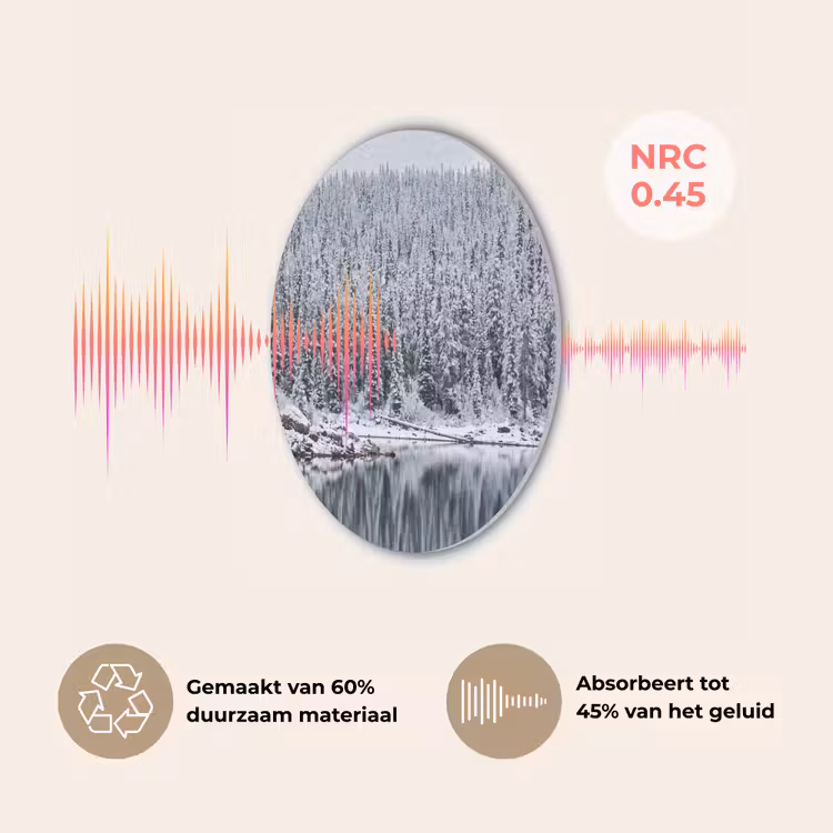 Bos - Reflectie - Meer - Winter - Serene Akoestische PET Vilt - Rond klein -USP_NL