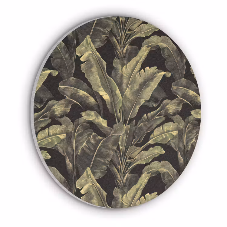 Botanisch - Bladeren - Groen Akoestische PET Vilt - Rond klein 838 -3d