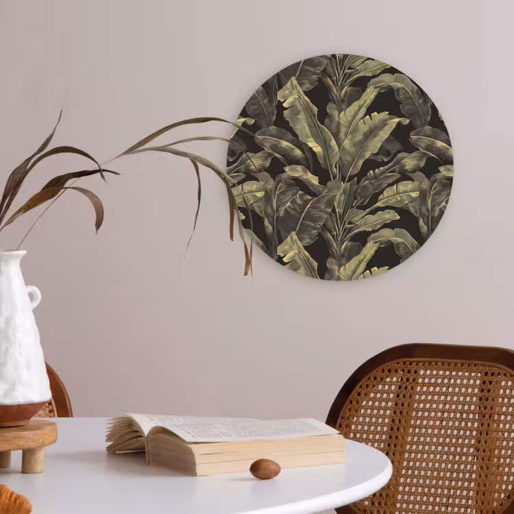Botanisch - Bladeren - Groen Akoestische PET Vilt - Rond klein 838 -sfeer3
