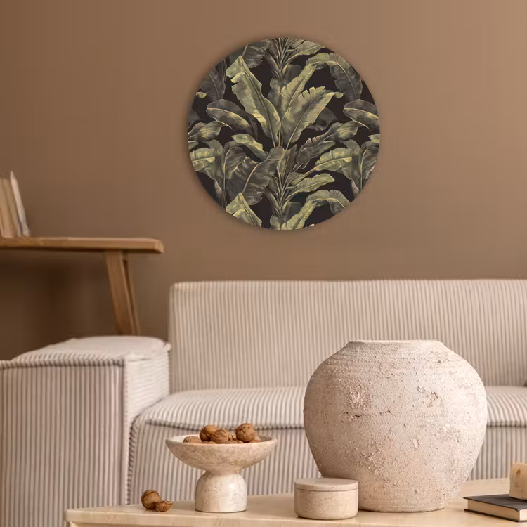 Botanisch - Bladeren - Groen Akoestische PET Vilt - Rond klein 838 -sfeer1