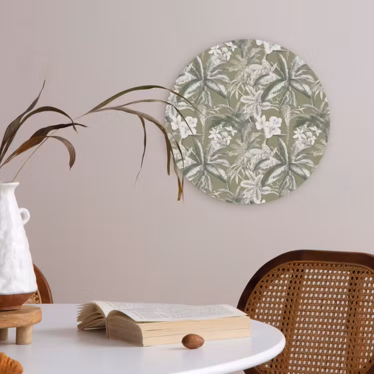 Botanisch - Bloemen - Groen Akoestische PET Vilt - Rond klein 838 -sfeer3