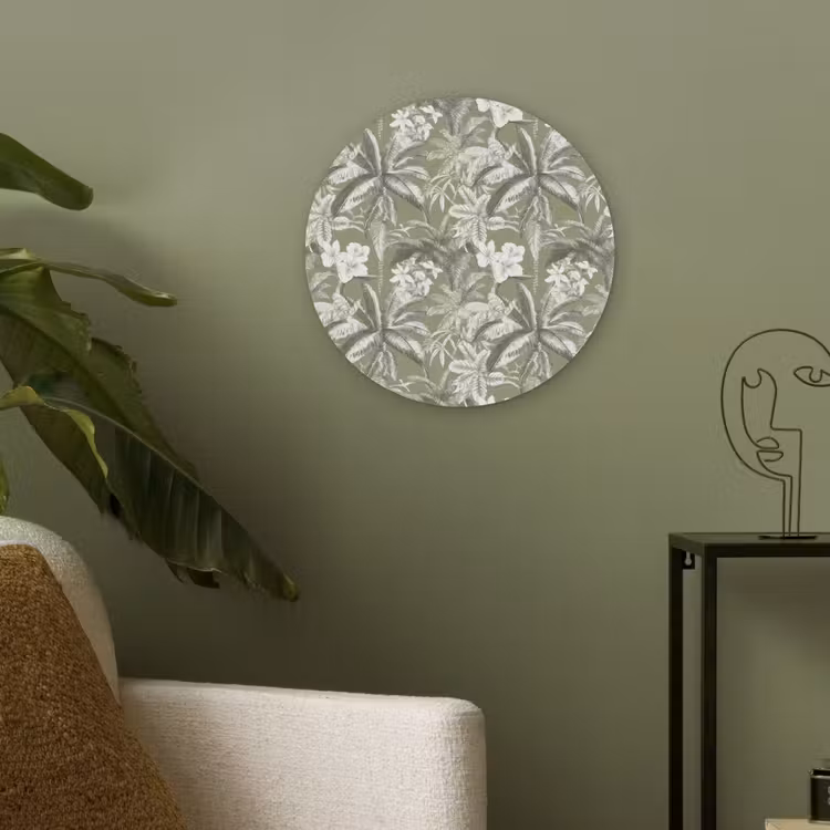 Botanisch - Bloemen - Groen Akoestische PET Vilt - Rond klein 838 -sfeer2
