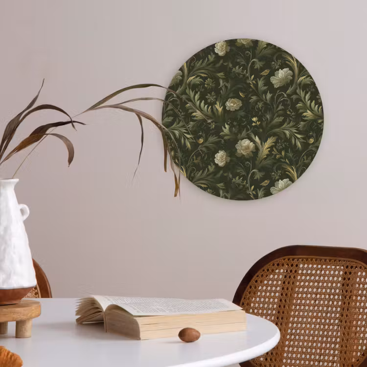 Botanisch - Naadloos - Bloemen Akoestische PET Vilt - Rond klein 838 -sfeer3