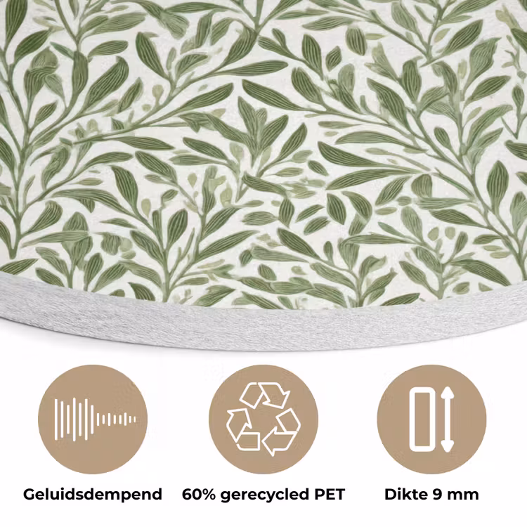 Botanisch - Takken - Groen Akoestische PET Vilt - Rond klein 838 -closeup_NL