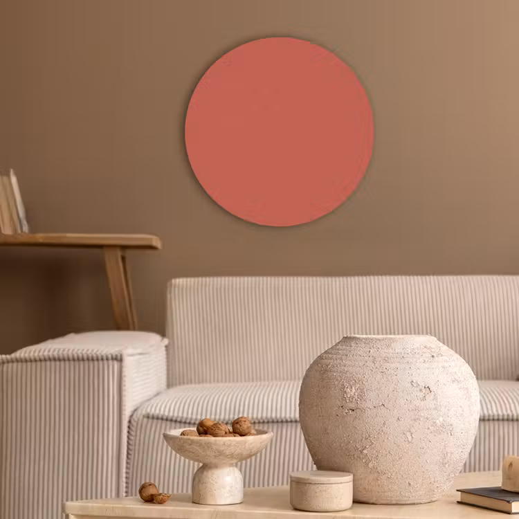 Brick - Red - Rood Akoestische PET Vilt - Rond klein 838 -sfeer1