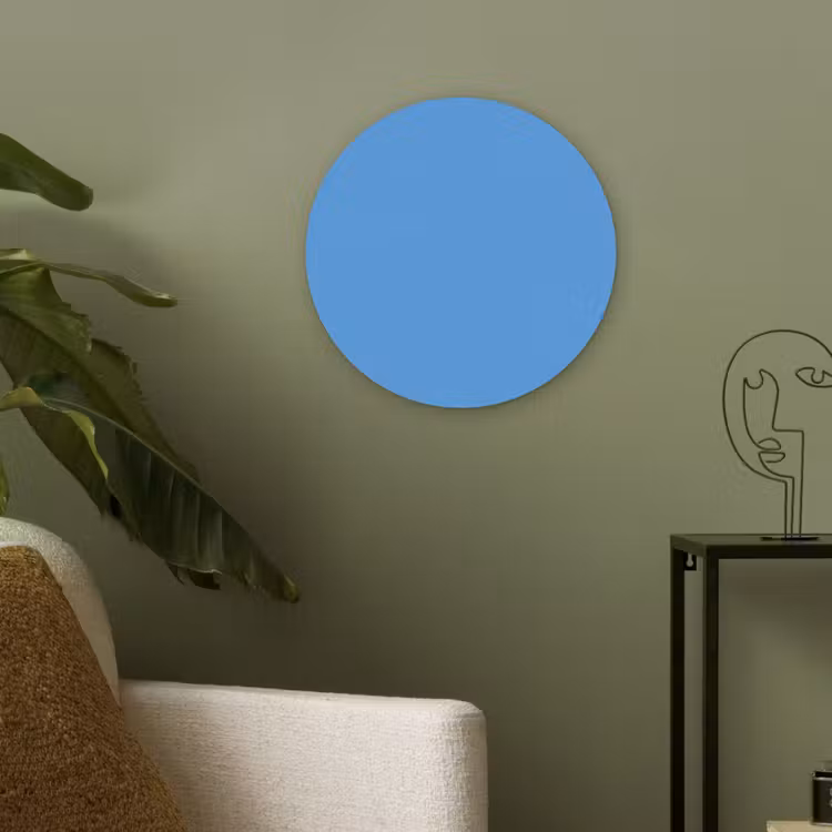 Bright - Azure - Blauw Akoestische PET Vilt - Rond klein 838 -sfeer2