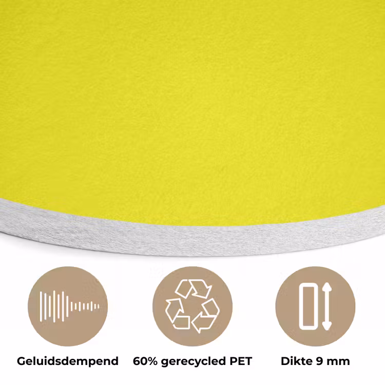 Bright - Canary - Geel Akoestische PET Vilt - Rond klein 838 -closeup_NL