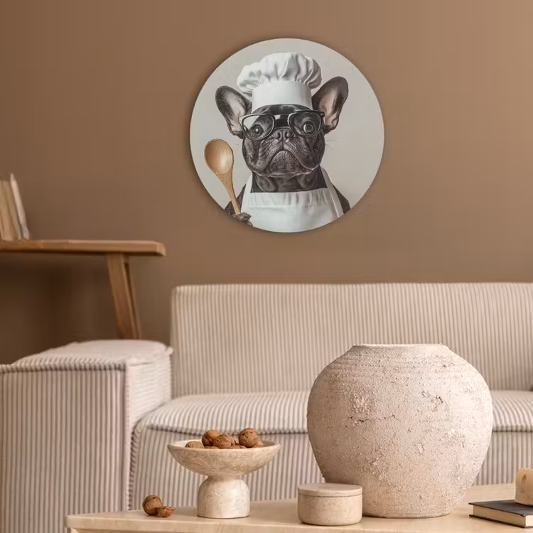 Bril - Hond - Kok Akoestische PET Vilt - Rond klein -sfeer1