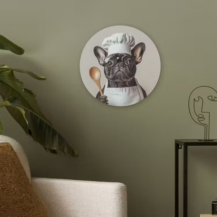 Bril - Hond - Kok Akoestische PET Vilt - Rond klein -sfeer2