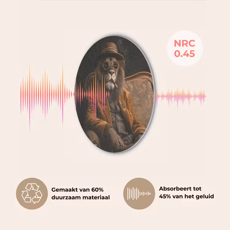 Bril - Leeuw - Bank - Hoed Akoestische PET Vilt - Rond klein -USP_NL