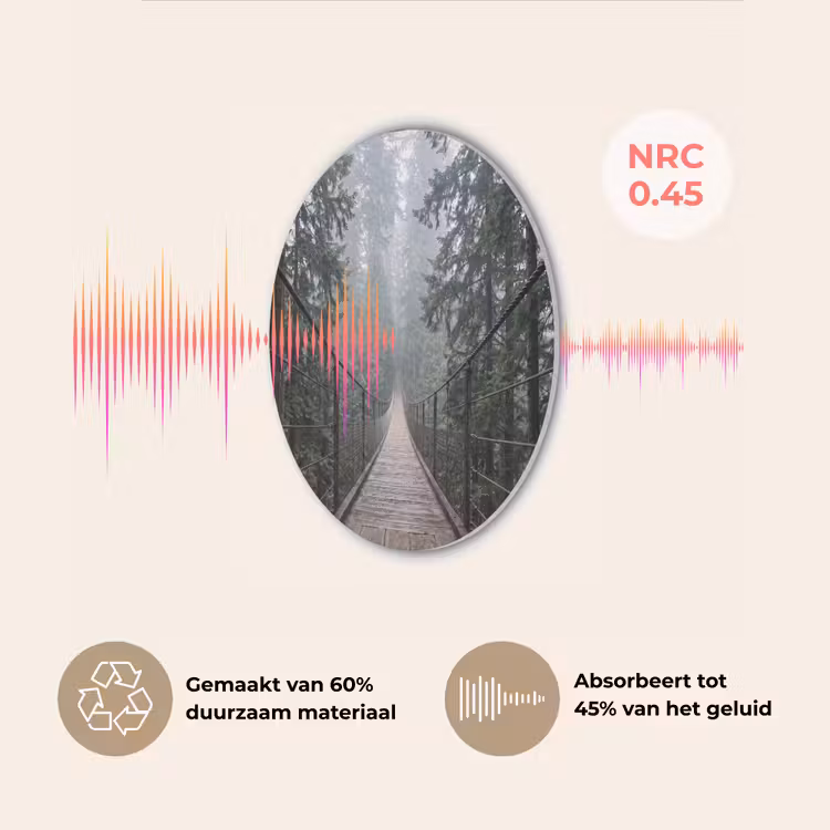 Brug - Bos - Mist - Natuur Akoestische PET Vilt - Rond klein -USP_NL