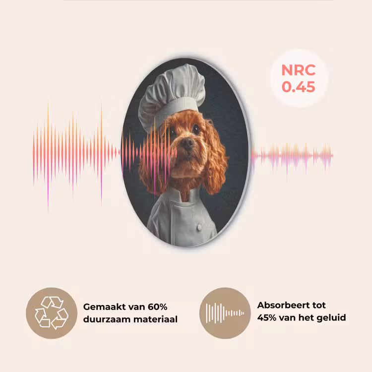 Bruin - Kok - Hondje Akoestische PET Vilt - Rond klein -USP_NL