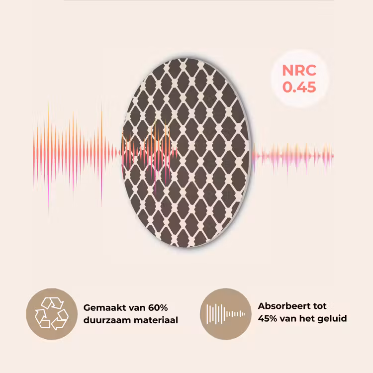 Bruin - Ruitpatroon - Geometrisch Akoestische PET Vilt - Rond klein 838 -USP_NL