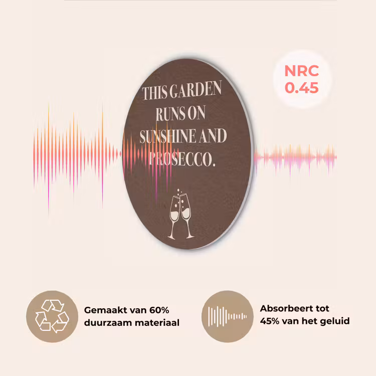 Bruin - Zomer - Quote - Drinken Akoestische PET Vilt - Rond klein -USP_NL