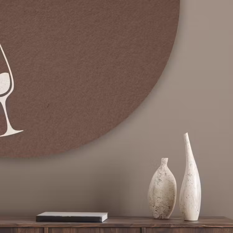 Bruin - Zomer - Quote - Drinken Akoestische PET Vilt - Rond klein -sfeer5_closeup