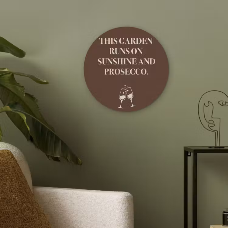 Bruin - Zomer - Quote - Drinken Akoestische PET Vilt - Rond klein -sfeer2