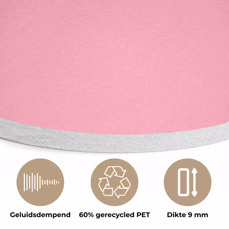 Bubblegum - Pink - Roze Akoestische PET Vilt - Rond klein 838 -closeup_NL