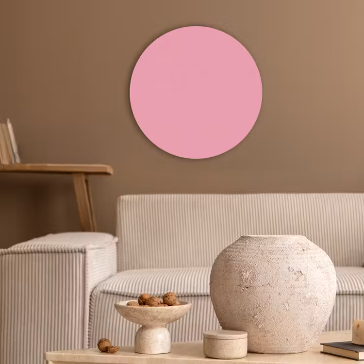 Bubblegum - Pink - Roze Akoestische PET Vilt - Rond klein 838 -sfeer1
