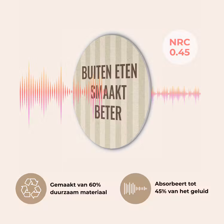 Buiten - Quote - Strepen - Zomer Akoestische PET Vilt - Rond klein -USP_NL