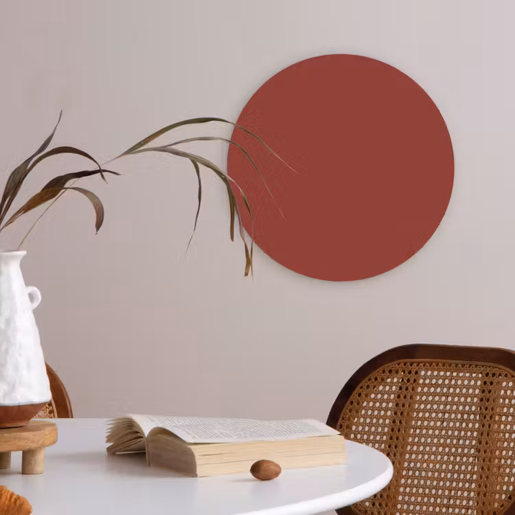 Burnt - Copper - Rood Akoestische PET Vilt - Rond klein 838 -sfeer3