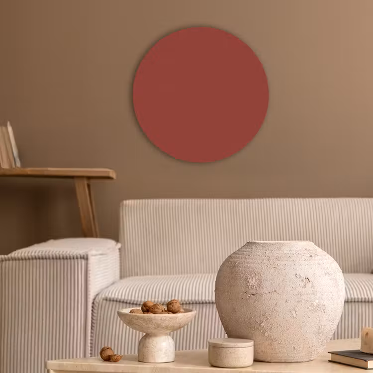 Burnt - Copper - Rood Akoestische PET Vilt - Rond klein 838 -sfeer1