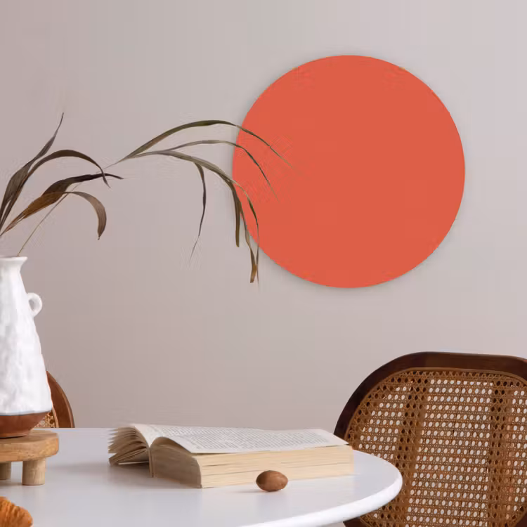 Burnt - Coral - Oranje Akoestische PET Vilt - Rond klein 838 -sfeer3