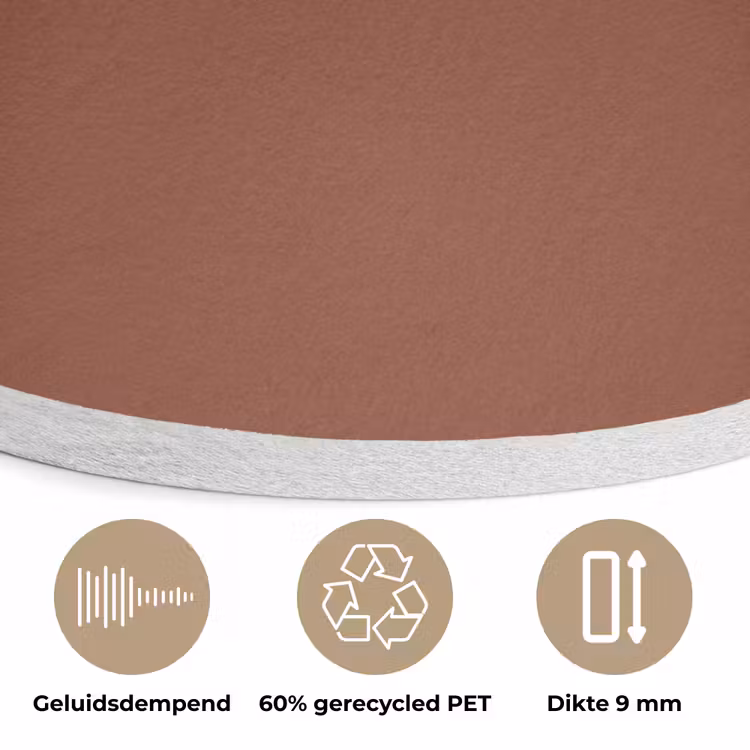 Burnt - Mahogany - Terracotta Akoestische PET Vilt - Rond klein 838 -closeup_NL
