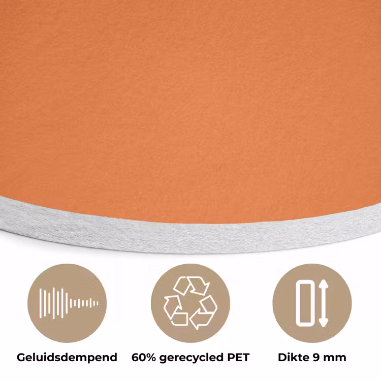 Burnt - Sienna - Oranje Akoestische PET Vilt - Rond klein 838 -closeup_NL
