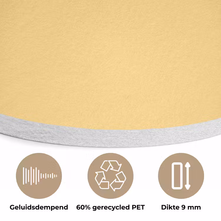 Butter - Geel - Yellow Akoestische PET Vilt - Rond klein 838 -closeup_NL