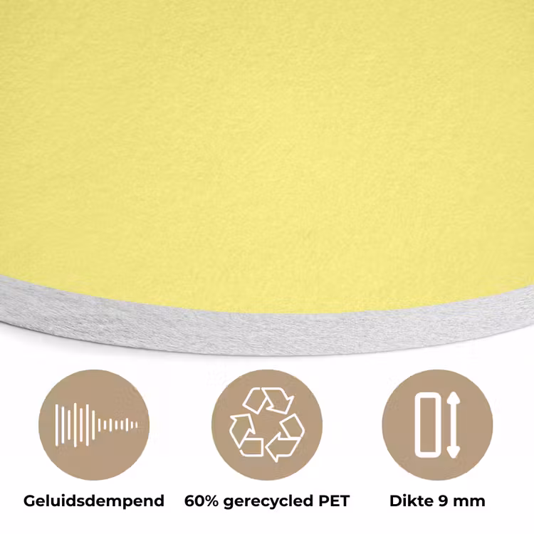 Buttery - Beige - Geel Akoestische PET Vilt - Rond klein 838 -closeup_NL